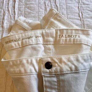 🤍 Talbots Heritage White Crop Jeans | Size 24W | Pull-On Slim Leg